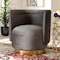 Baxton Studio Saffi Grey Velvet Upholstered Gold Finished Swivel Accent Chair 163-10573 - alternate 6